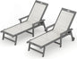 LUE BONA Chaise Lounge Chair Outdoor, HDPS and HDPE Wicker Chaise Lounger with 5 Positions, Pool Lounge Chairs with Wheels and Adjustable Backrest for Patio, Poolside, Deck, Backyard