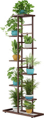LINZINAR Plant Stand Indoor Outdoor Metal 8 Tier 9 Potted Multiple Flower Pot Holder Shelf Planter Display Shelving Unit for Patio Garden Corner Balcony Living Room