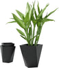 Outsunny Set of 3 Tall Planters, 18", 15.25", 11.75", MgO Indoor Outdoor Planters with Drainage Holes, Stackable Flower Pots for Garden, Patio, Balcony, Front Door, Black