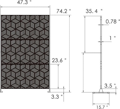 Kozyard Metal Privacy Screen 74" H x 47.2" W Decorative Outdoor Divider - Image 7