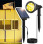 Spotlights Outdoor Solar for Flag Pole, Bright 7-LED Solar Spot Light with Separate Panel Waterproof, Dusk-to-Dawn Flagpole Light, Adjustable Landscape Ground Wall Lighting for Yard Garden(Warm White)