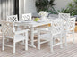 7-Piece Outdoor Dining Set, HDPE All-Weather Patio Table and Chairs Set for 6, Outdoor Patio Furniture Sets with Umbrella Hole for Outside, Deck, Backyard, Garden (White)