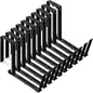 Layhit 10 Pcs Adjustable Planter Box Brackets Universal Heavy Duty Flower Box Brackets Window Iron Railing Planter Holder for Balcony Fence Pergola Patio Garden Windowsill, 6-12.5 Inch (Black)