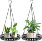 Plant Hanger Indoor Outdoor 2 Pack, Hanging Planter for Indoor Outdoor Plants, Hanging Plant Holder Shelf, Plant Hanging Basket, Decorative Metal Flower Holder
