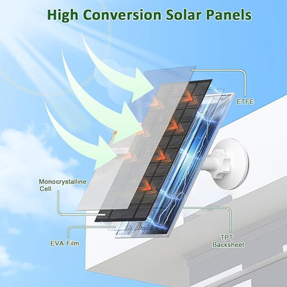 Zivif 7W Solar Panel for Security Camera for Arlo Essential 2K (2nd Gen), Essential XL & Spotlight Cameras, Solar Panel with USB-C/Micro USB Port for 5V Battery Cameras, 2 Pack