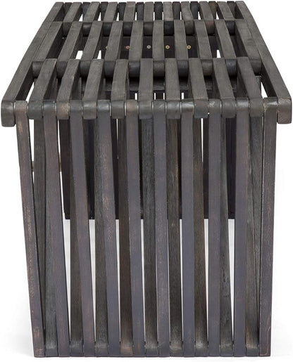 Christopher Knight Home Esme Outdoor Acacia Wood Bench, Dark Gray Finish