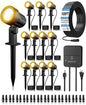 ZZXX All-in-One Low Voltage Landscape Lighting Kit, 12-Pack LED Landscape Lights with Transformer 100FT Wire and Connectors, 2700K Waterproof Landscape Spot Lights for Garden Yard House Tree