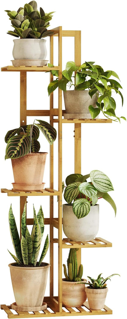 Bamworld Bamboo Plant Stand Indoor 5 Tiered Plant Shelf Outdoor Corner Plant Rack for Multiple Plants Flower Stand Plant Holder for Living Room Bedroom Balcony Patio Garden 43 Inch Natural
