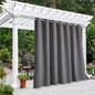 NICETOWN Outdoor Curtains for Patio W100 x L108 inch 2 Pieces, Sun Blocking Screen Shades 100% Privacy for Porch, Pergola, Lanai, Outside Deck, Weatherproof Blinds for All Season, Grey