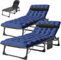ABORON 2PK Heavy Duty Tanning Chair, 5-Gear Outdoor Folding Chaise Lounge Chair with Cushion, Portable Beach Lounge Chair for Outdoor Sunbathing, Patio, Pool, Lawn, Deck, Poolside
