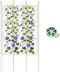 5.25FT Garden Trellis for Climbing Plants Outdoor, White Iron Pipe Support Fence, Metal Wall Trellis Climbing Frame, Trellis for Potted Plants Indoor for Ivy Vines Vegetable Flower