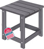 LZRS Adirondack Square Outdoor Side Table for Patio, Pool Composite Patio Table,HDPE End Tables for Backyard,Pool, Indoor Companion, Easy Maintenance & Weather Resistant(Grey)