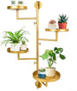 Rotating Window Plant Shelves with Adjustable Knobs, 4 Tiers Metal Wall Shelf for Plants Indoor, Sturdy Hanging Plant Holder, Window Wall Decor & Gardening Gifts (Golden)