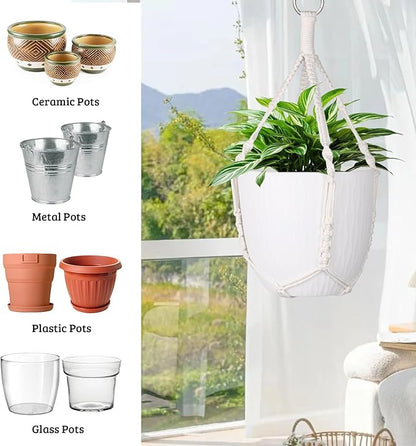 garini 2 Pack 20 Inches Macrame Plant Hanger Rope to Hang Flower Pot Plant Hanger for Indoor Outdoor Decoration, 4 Legs(POTS NOT Included)