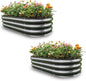 Gardmax 2 Pack Galvanized Raised Garden Bed, Lightweight Planter Boxes Outdoor with Easy Assembly, Large Garden Bed for Vegetables, Fruits, Flower Dark Grey