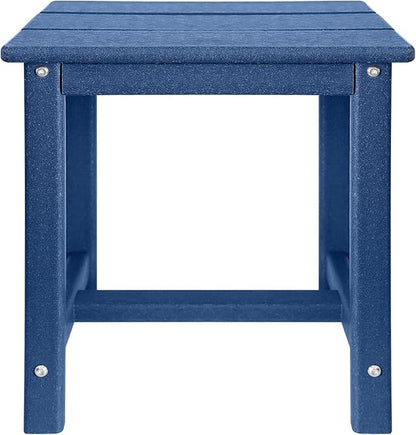 Adirondack Square Side Table,one-Tier Outdoor end Table, Patio Side Table for Pool,Porch,Backyard,Relaxing Companion (Blue)