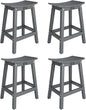 VINGLI 24 Inch Outdoor Bar Stools Set of 4, HDPE Weather Resistance Counter Height Bar Stools Durable Heavy Duty Patio Chairs for Bar Deck Balcony Kitchen Counter and Yard (Gray, 24 Inch 4 PC)