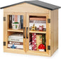 Outdoor Library Outdoor Book Box Storage Small Wooden Cabinet Little Literature Box for Neighborhoods Community and Schools Sharing Books, Flyers, Newspapers, Food and Art (D)