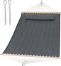 SUNCREAT Portable Tree Hammock with Hardwood Spreader Bar, Extra Large Soft Pillow, Heavy Duty 2 Person Hammock for Indoor, Outdoor, Gray