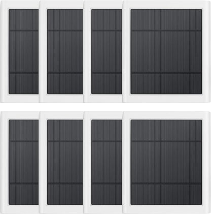8 Pack IP65 Solar Panel for Rings Camera, 4W Solar Charger Compatible with Rings Spotlight &All-New Stick Up Outdoor Cam Battery, 10ft Long Cable with USB-C to Barrel Plug Adapter
