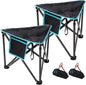 FUNDANGO Folding Tripod Stool, 2 Pack Lightweight Portable Fishing Chair with Thick Padded Seat, 440 Lbs Heavy Duty Outdoor Camping Chairs with Carry Bag for Walking Hunting Hiking Travel