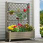 YITAHOME 3.6x1.5x5 FT Planter Box Trellis with Wheels, Large Outdoor Plastic Raised Garden Bed with Drain Plug for Climbing Plants, Light Brown