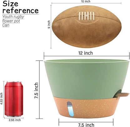 12-Inch Self Watering Planters with Drainage Holes, Large Flower Pots for Indoor Outdoor Plants, Garden Pots Green 3 Pack