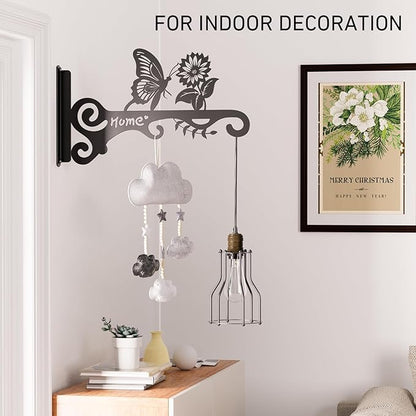 Metal Plant Hooks (2-Pack) - Decorative Wall Hangers with Butterfly Design for Indoor & Outdoor Use - Hanging Brackets for Plants, Flower Baskets, Bird Feeders, Lanterns - Patio, Garden, Home Decor