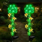 ST Patrick's Day Decorations Outdoor,2 Pack Shamrock Solar Lights Outdoor,Solar Powered Green Fairy Lights Holiday Decorations for Yard,Lawn,Garden Stkae