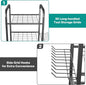Storage Rack in Silver with Tiered Shelves and Wheels for Garden Tools