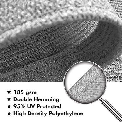 KANAGAWA Sun Shade Sail 12'x12'x17' Gray Triangle UV Block Canopy Awning Shelter Fabric Cloth Screen for Outdoor Patio Garden Backyard