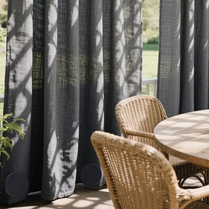 3LB Heavy Duty Outdoor Curtain Weights, Strong Magnetic Gazebo Curtain Weights, Rubber Covered Waterproof Drapery Weight, Prevent Curtain Liner from Blowing Around, Black, 6 Pairs