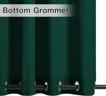 NICETOWN Canvas Outdoor Curtains for Patio Waterproof 108" Long, 2 Panels Top and Bottom Grommet Thermal Insulated Privacy Drapes for Outdoor Gazebo, Dark Green, 55" Wide Per Panel