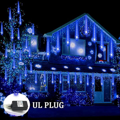String Lights, 32-Tube Blue Meteor Shower with 768 LEDs