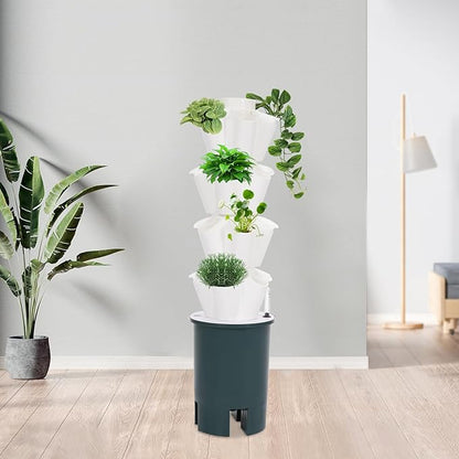 Hydroponic Growing System Indoor, 20-Hole Vertical Garden Planter Germination Kit, Smart Garden Vegetable Plant Kit with Pump and Movable Water Tank for Gardening Lover, IP68