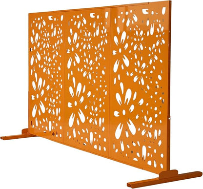 Oakland Living 6 ft. X 4 ft. Orange Freestanding Metal Privacy Screen Room Divider