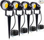 SUNVIE 12W LED Landscape Lighting Low Voltage (AC/DC 12V) Waterproof Garden Pathway Lights Super Warm White (900LM) Walls Trees Flags Outdoor Spotlights with Spike Stand (4 Pack)