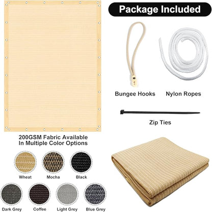 Artpuch 90% Sun Shade Cloth, 12 x 20 FT Pergola Shade Cover Canopy with Grommets, Sun Screen Fabric Tarp for Patio, Outdoor, Garden, Backyard, Wheat