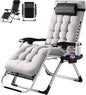 VINGLI Padded Zero Gravity Chair, Lounge Chair with Removable Cushion & Tray， Folding Reclining Patio Chairs， Recliner Chair for Lawn，Indoor and Outdoor