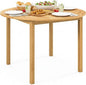 Tangkula 44" Round Outdoor Dining Table for 4, Acacia Wood 4-Person Large Patio Dining Table, Farmhouse Indoor Outdoor Dining Furniture for Deck, Garden, Poolside & Backyard