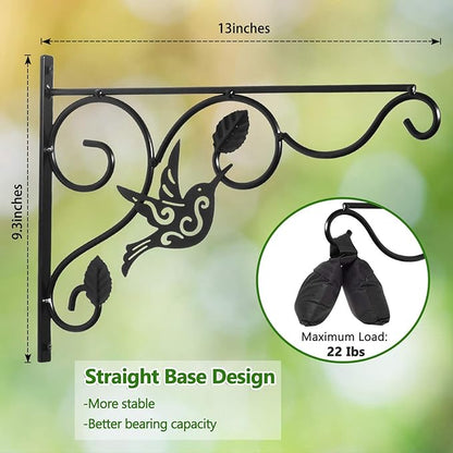 Hanging Plants Bracket, 2 Pack 12 inch Wall Planter Hook with Iron Screws Included, Decorative Plant Hanger for Bird Feeders, Wind Chimes Indoor, Flower Pot, Lantern, Outdoor Indoor Patio Decor