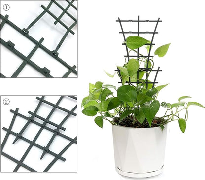 Plant Trellis Indoor, 6Pcs Stackable Plant Trellis for Climbing Plants Indoor, Small Plant Climbing Trellis for Potted Plants Plastic Climbing Plant Support Trellis for Houseplant Hoya Pothos
