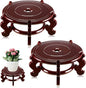 Geetery 2 Pcs 4 to 12 in Wooden Plant Stands Indoor Chinese Oriental Plant Stand for Vase Fishbowl Flower Pot Lamp Redwood Base Vintage Display Rack Decor(8 Inch)
