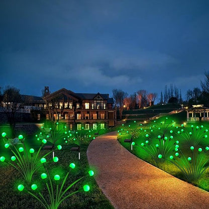 Solar St Patricks Day Lights Outdoor, 6 Pack 60 LED Solar Green Firefly Lights Waterproof, Sway by Wind, Swaying Light for Yard Patio Backyard Garden Planter Flower Bed Pathway Outdoor Decoration