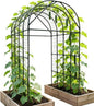 Garden Trellis Arch 7FT Tall – Plastic Coated Metal Arch Trellis for Climbing Plants Outdoor, Weather-Resistant Steel Garden Arch for Vegetables Cucumber Tomato, Raised Bed Trellis