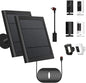 2 Pack - Solar Panel for Ring Security Camera Spotlight Cam Plus/Pro(Battery) Stick Up Cam/Pro Wireless Outdoor with 10FT/3M Long Cable Dustproof Waterproof BK