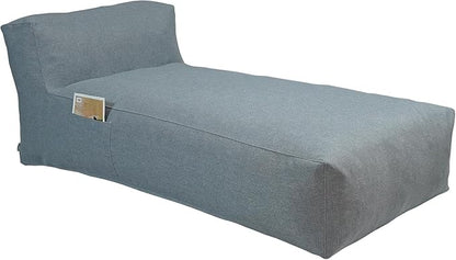 Outdoor Bean Bag Lounger Chair, Big Comfy Outdoor Daybed for Sunbathing and Tanning - Water-Resistant Patio Chaise and Pool Sun Lounger Furniture for Beach Deck (Dark Grey)