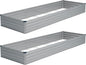Vengarus 2 Pack 12x4x1FT Galvanized Raised Garden Bed Kit, Outdoor Metal Planter Box for Vegetables, Rectangular Steel Container, Easy Assembly (Sliver)