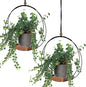 Geelin 2 Pack Plant Hanger with Wood Base Hanging Window Planter Boho Macrame Hanging Plant Holders for Window Indoor Outdoor Room Ceiling Home Decorations (Brown)