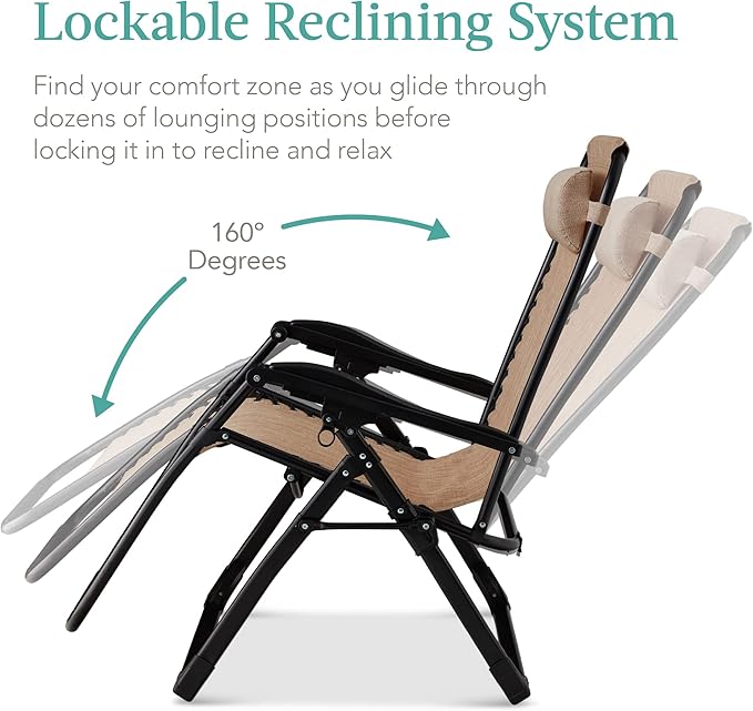 Zero Gravity Recliner Chair in Wheat with Removable Plush Cushion